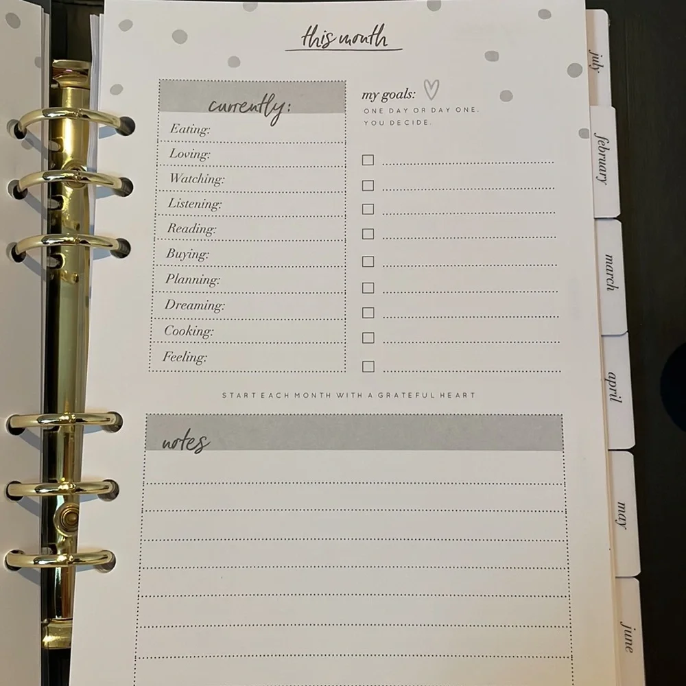 One Year Planner